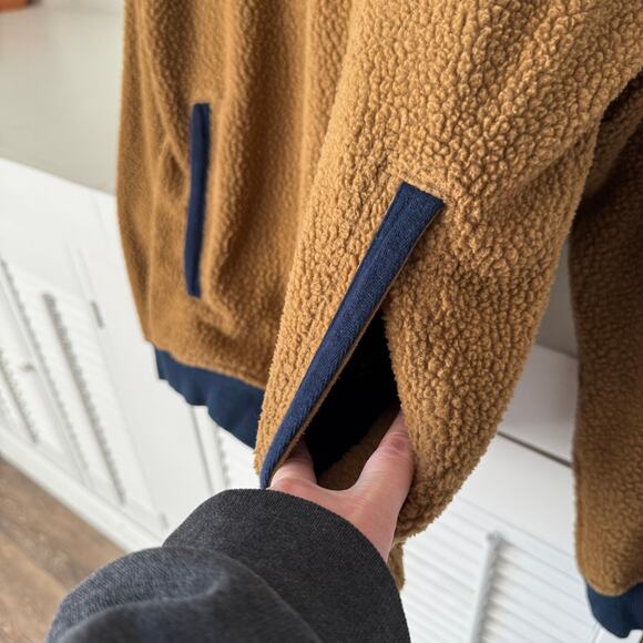 Patagonia Men's Shearling Fleece Button Pullover Bear Brown Size M - Picture 3 of 6